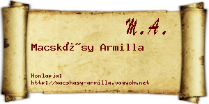 Macskásy Armilla névjegykártya